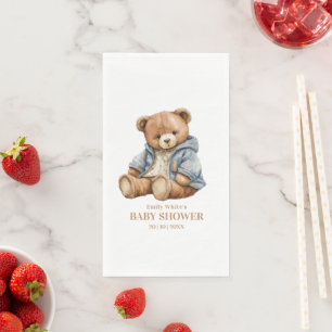 Serviette En Papier Invitation à la baby shower Ours en Peluche, Peut