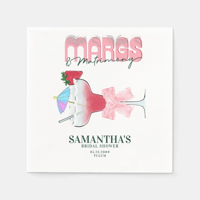 Serviette En Papier Invitation à la fête de douche de la mariée de Mar (Devant)