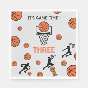 Serviette En Papier Invitation à une fête d'anniversaire de basketball