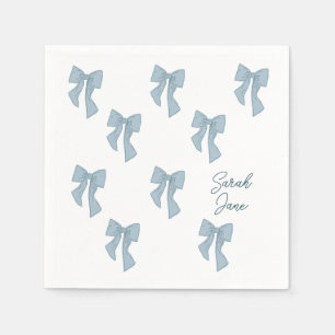 Serviette En Papier Invitation Baby shower garçon avec arc