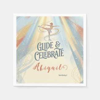 Serviette En Papier Invitation d'anniversaire élégante pour patinage s