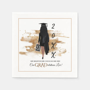 Serviette En Papier Invitation de diplômes afro-américains (Lt Skin)