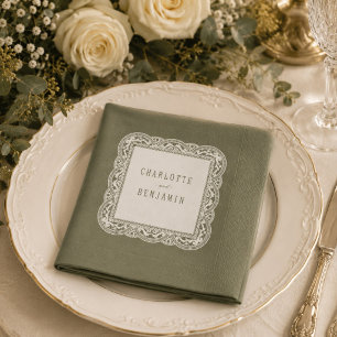 Serviette En Papier Invitation de douche de mariée en dentelle florale