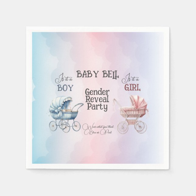 Serviette En Papier Invitation de révélation du sexe du bébé (Devant)