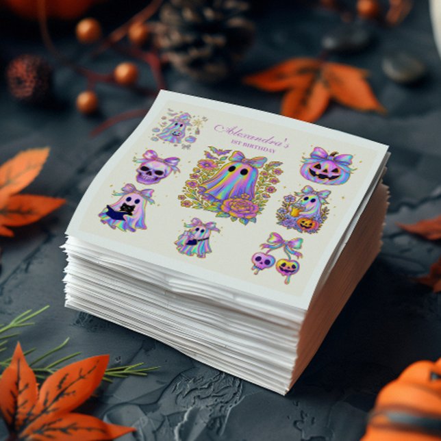 Serviette En Papier Iridescent Coquette Spooky ONE Halloween (Créateur téléchargé)