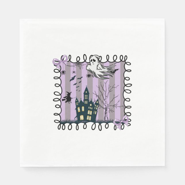 Serviette En Papier Iridescente Coquette Halloween (Devant)