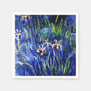 Serviette En Papier Irises, célèbre peinture florale de Claude Monet