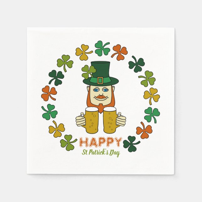 Serviette En Papier Irish Leprechaun, St Patrick's Day Party (Devant)