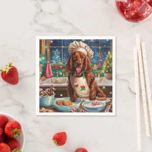 Serviette En Papier Irish Setter Vacances de pâtisserie : Noël festif