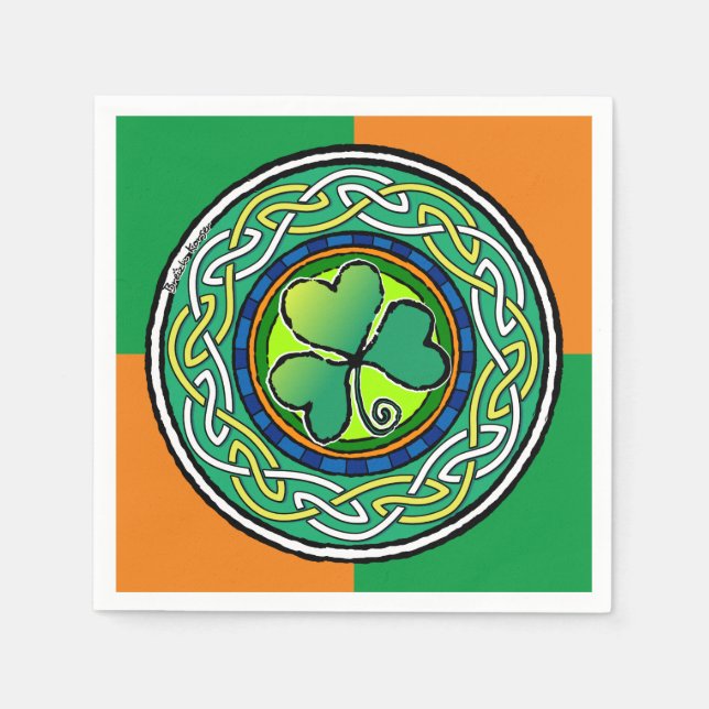 Serviette En Papier Irish shamrock (Devant)