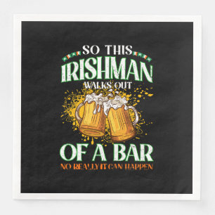 Serviette En Papier Irlandais buvant de la bière St. Patrick's Day