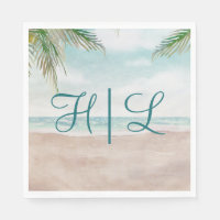 Island Breeze Sandy Beach Mariage Monogramme Dîner