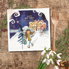 Serviette En Papier It Takes a Village Winter Fairy Girl Baby Shower 
