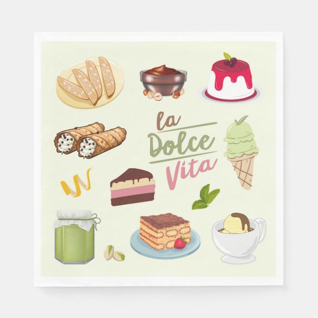 Serviette En Papier Italian Desserts Sweets (Devant)