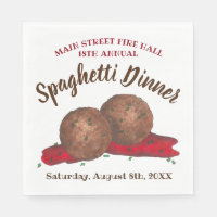 Italien Meatballs Spaghetti Dîner Charité Événemen