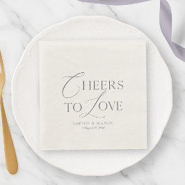 Serviette En Papier Ivory “Cheers to Love” Wedding