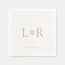 Serviette En Papier Ivory & Lilac | Moderne Élégant