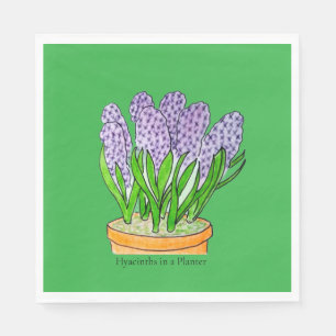 Serviette En Papier Jacinthes pourpre dans un jardinière