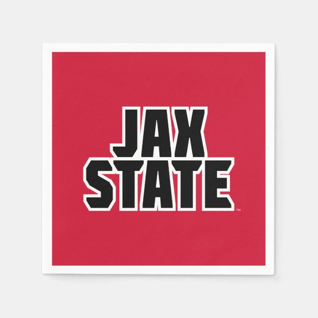 Serviette En Papier Jacksonville State University JAX STATE Bold Text (Devant)