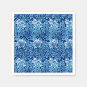 Serviette En Papier Jacobean Flower Damask, Cobalt et bleu clair