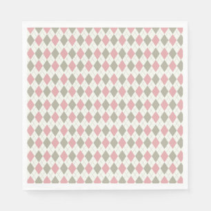 Serviette En Papier Jacquard rose et taupe Motif-Élégant polyvalent