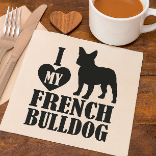 Serviette En Papier J'adore mes serviettes Bouledogue Français