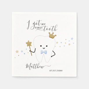 Serviette En Papier J'ai eu ma première dent Date de dentition de bébé