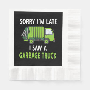 Serviette En Papier J'ai vu des ordures de camion costume de recyclage