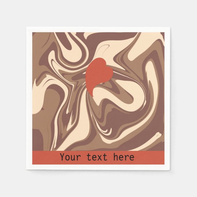 Serviette En Papier J'aime cappuccino coutume (Devant)