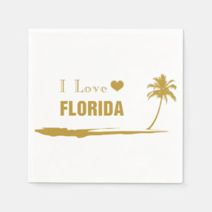 Serviette En Papier J'aime Florida Gold