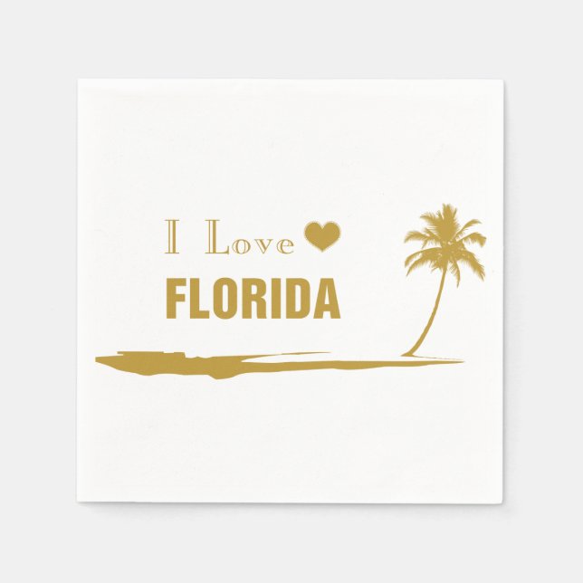 Serviette En Papier J'aime Florida Gold (Devant)
