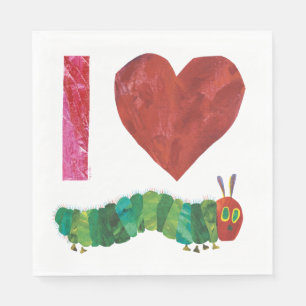 Serviette En Papier J'Aime La Caterpillar Très Affamée