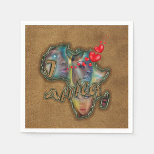 Serviette En Papier J'aime l'Afrique