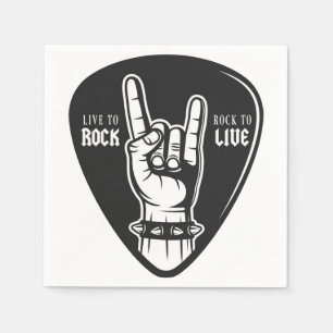 Serviette En Papier J'aime le rock