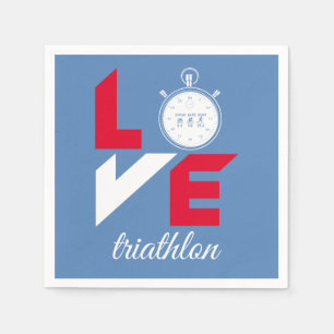 Serviette En Papier J'aime le triathlon