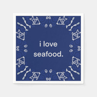 Serviette En Papier J'aime les fruits de mer Napkin
