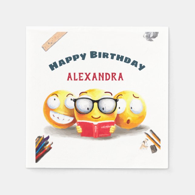 Serviette En Papier J'Aime Lire Lecteur De Livres (Devant)