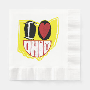 Serviette En Papier J'Aime Ohio Sourire Un Visage Heureux