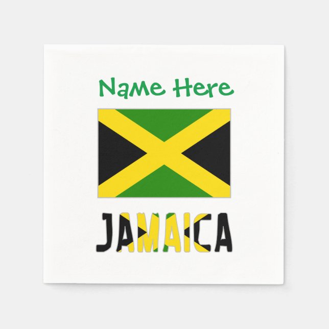 Serviette En Papier Jamaïque Parti de personnalisation verte Drapeau D (Devant)