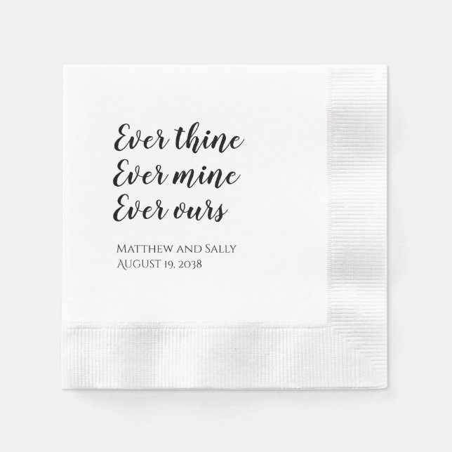 Serviette En Papier Jamais À Moi Nos Mariages Napkins (Devant)