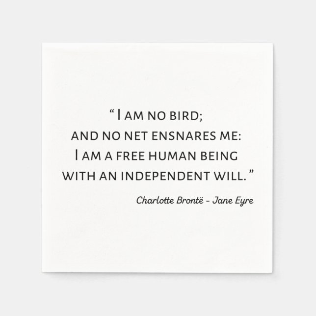 Serviette En Papier Jane Eyre Citation II - Style classique (Devant)