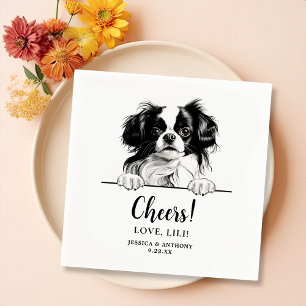 Serviette En Papier Japonais Chien Chin Dessin Main Dessin Personnalis