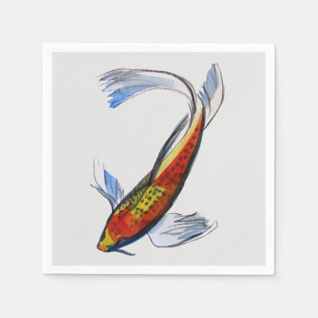 Serviette En Papier Japonais koi carp poisson art maison (Devant)