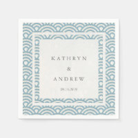 Japonaise Seigaiha Vagues Élégante Bleu clair + Bl