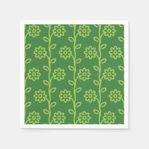 Serviette En Papier Jardin à fleurs plates vertes Motif