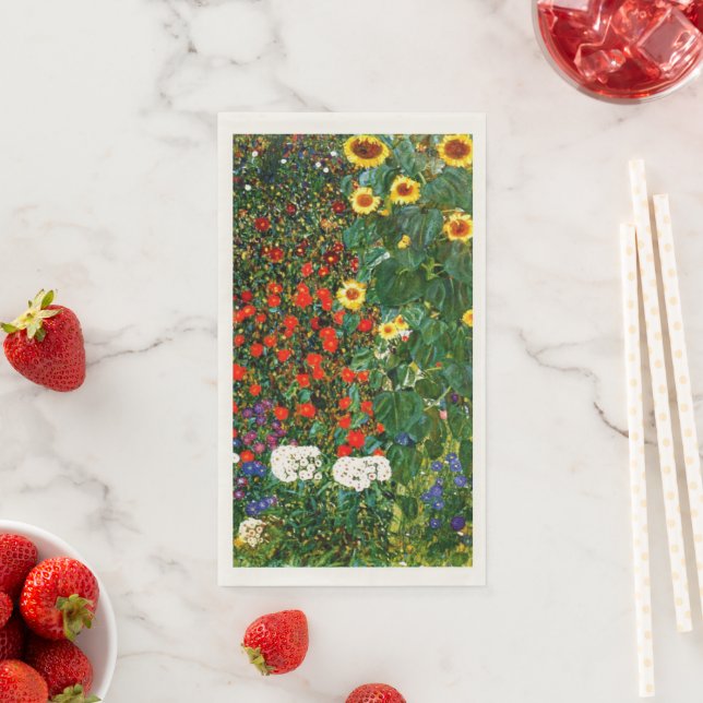 Serviette En Papier Jardin agricole avec tournesols (En situation)