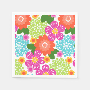 Serviette En Papier Jardin Allana Hawaïen Graphique Floral - Brillants