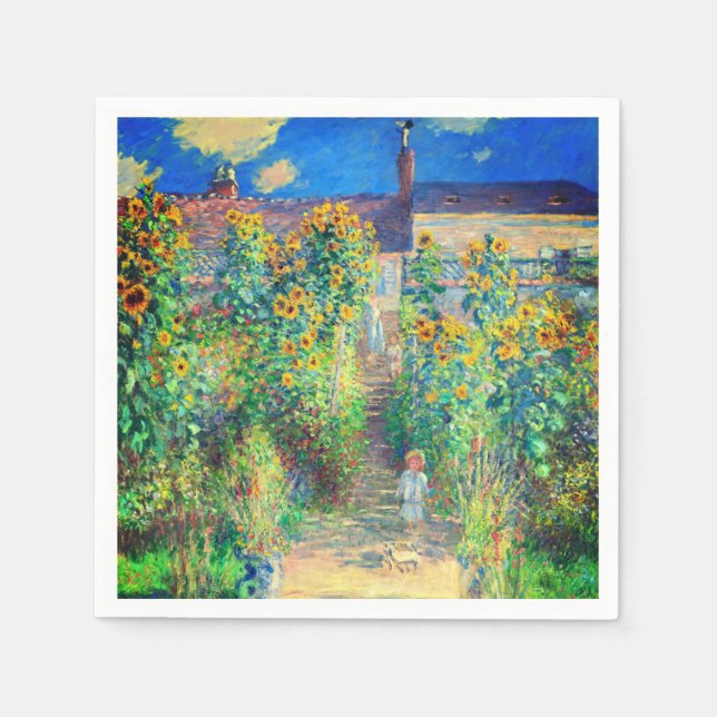 Serviette En Papier Jardin aux fleurs de Monet (Devant)