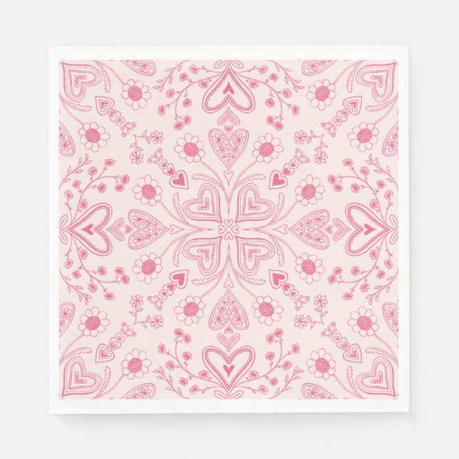 Serviette En Papier Jardin Boho Valentine (Devant)