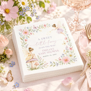 Serviette En Papier Jardin de fées à l'aquarelle Fête bébé Fleurie